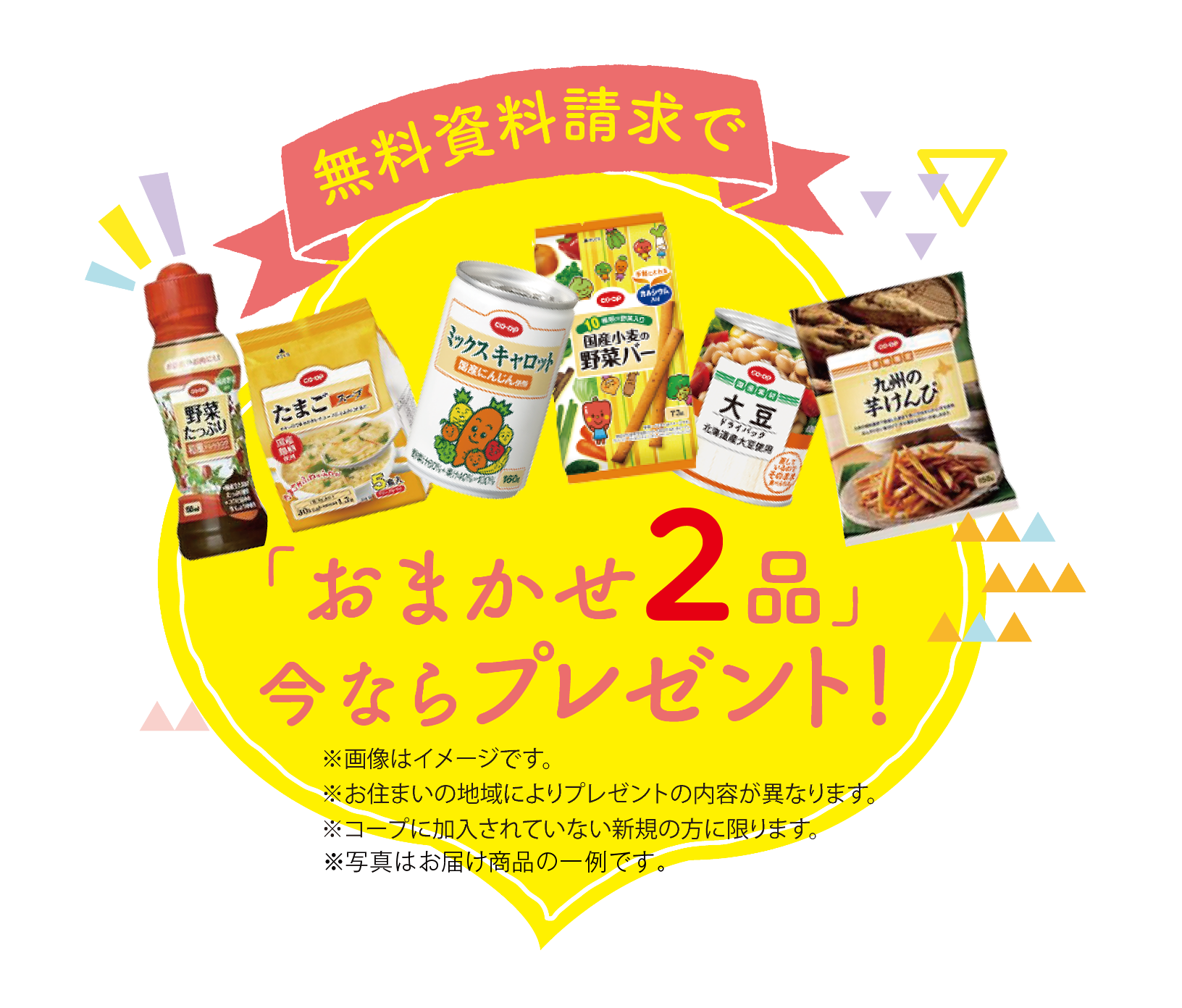 無料資料請求で「おまかせ2品」今ならプレゼント！