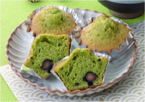 黒豆の抹茶カップケーキ