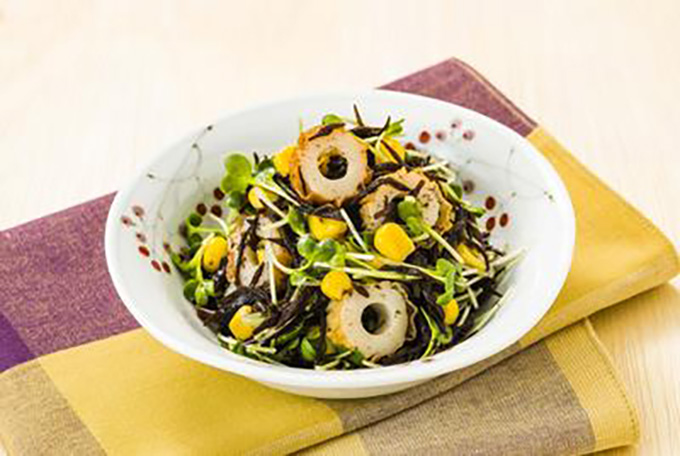 ひじきとコーンのゆずぽん酢あえ