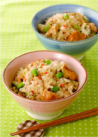 枝豆がんもの炊き込みごはん