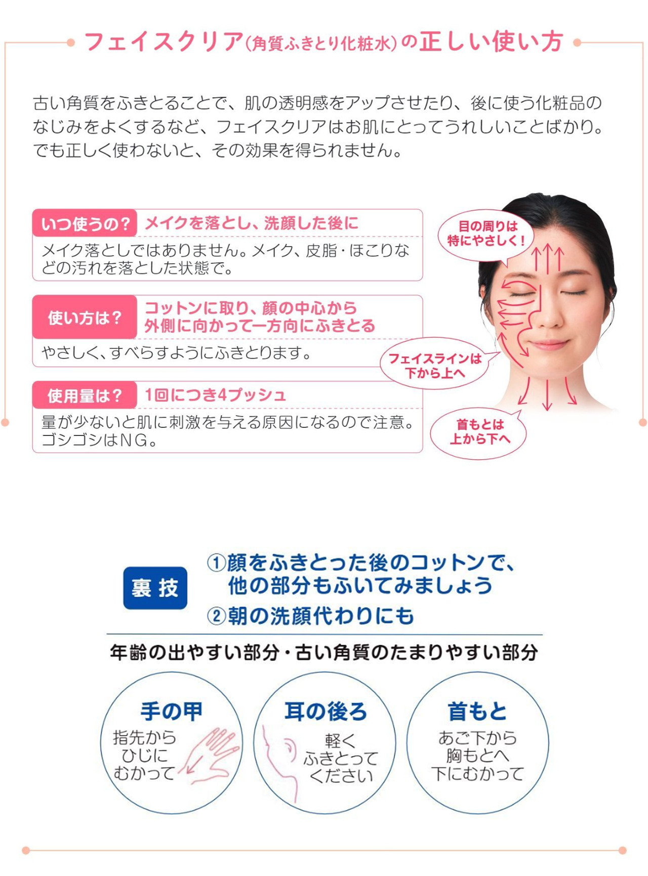 フェイスクリアの正しい使い方