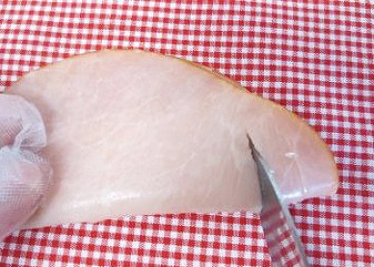 使い切りロースハムスライスの飾り切り