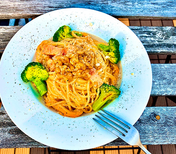 納豆＋カルボナーラ